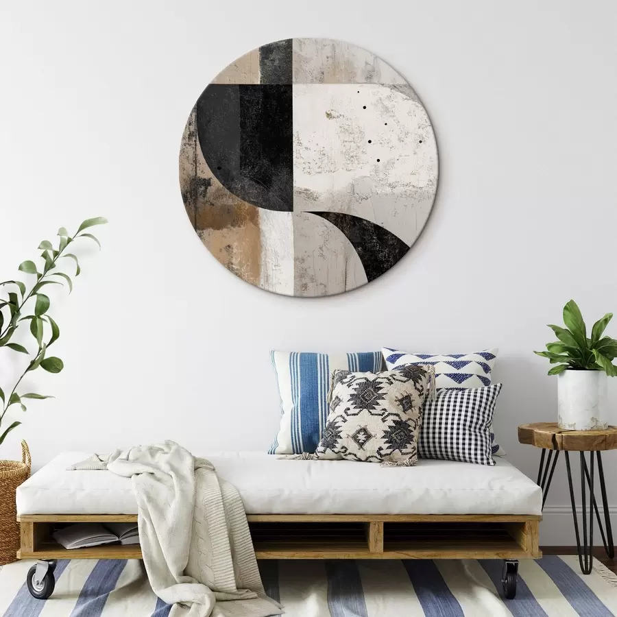 Obraz Geometrické tvary v béžových a černých tónech Č. r45811