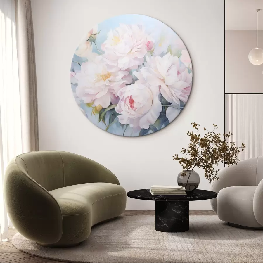 Obraz Jemné růžové pivoňky na nebesky modrém pozadí Č. r45813