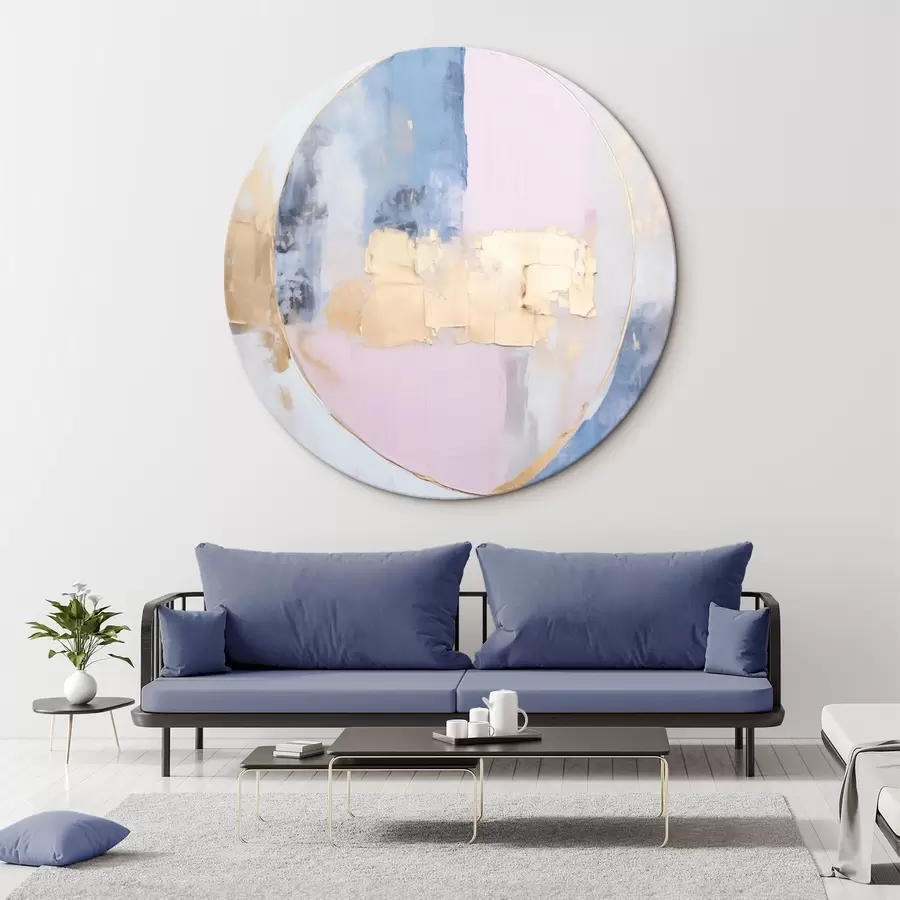 Obraz Abstrakce v modro-růžových kruzích Č. r45821