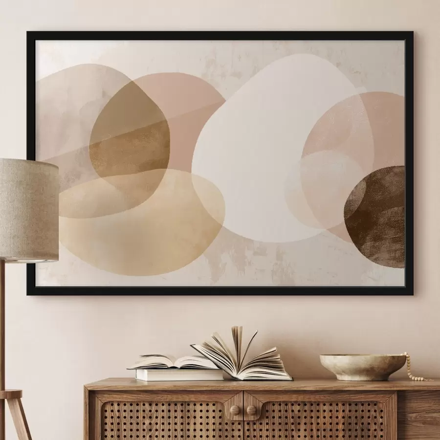 Fototapet Abstraktní průsvitné kruhy v teplé barevné paletě f45803