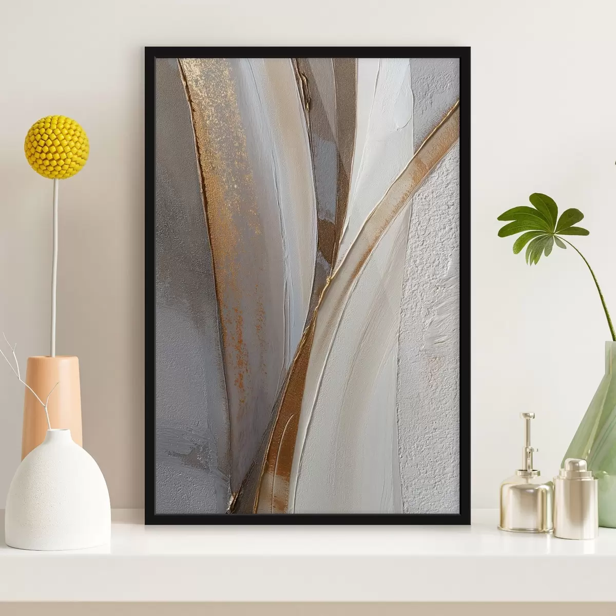 Poster Texturované abstraktní linie se žlutými a oranžovými jiskrami f45810