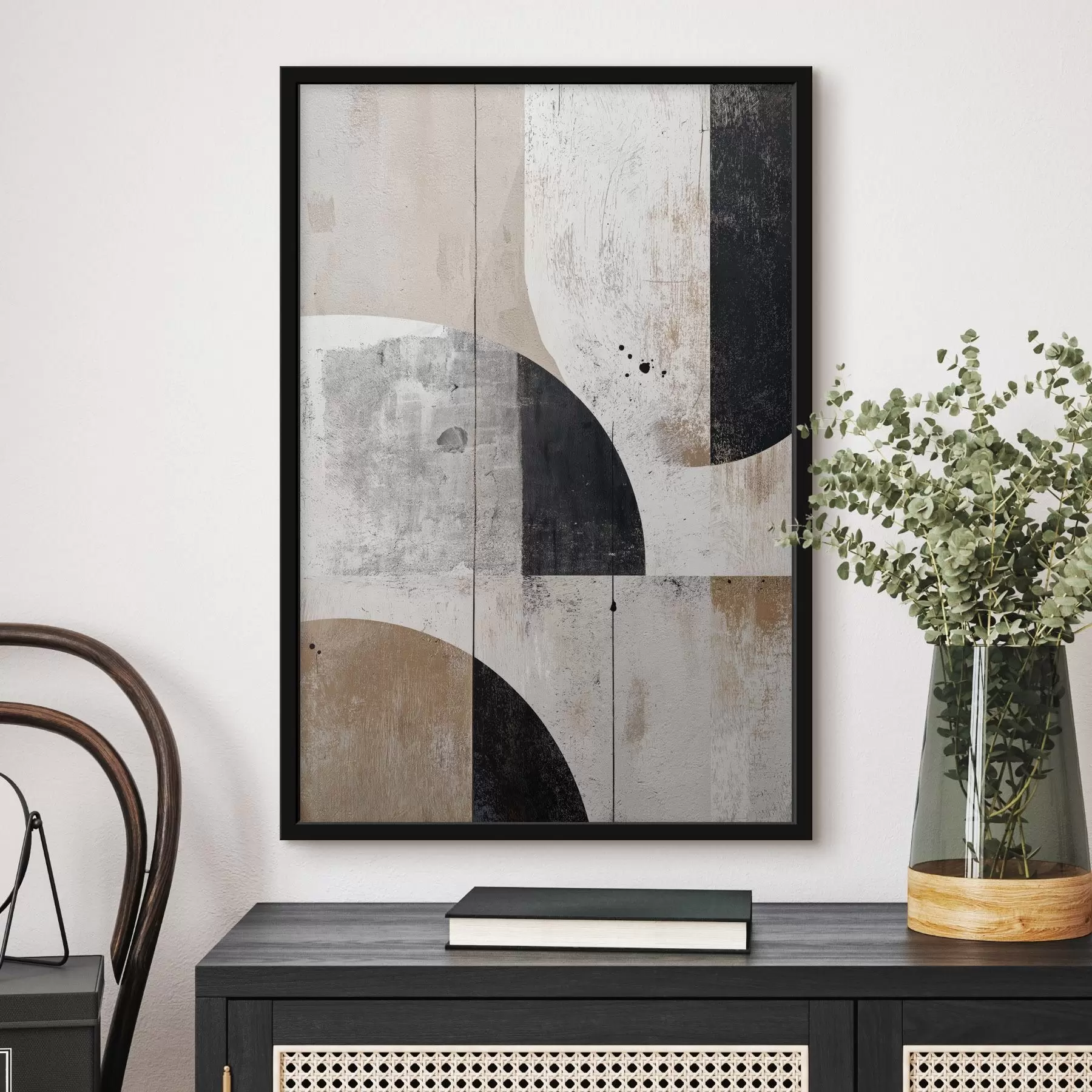 Fototapet Geometrické tvary v odstínech šedé a béžové f45812