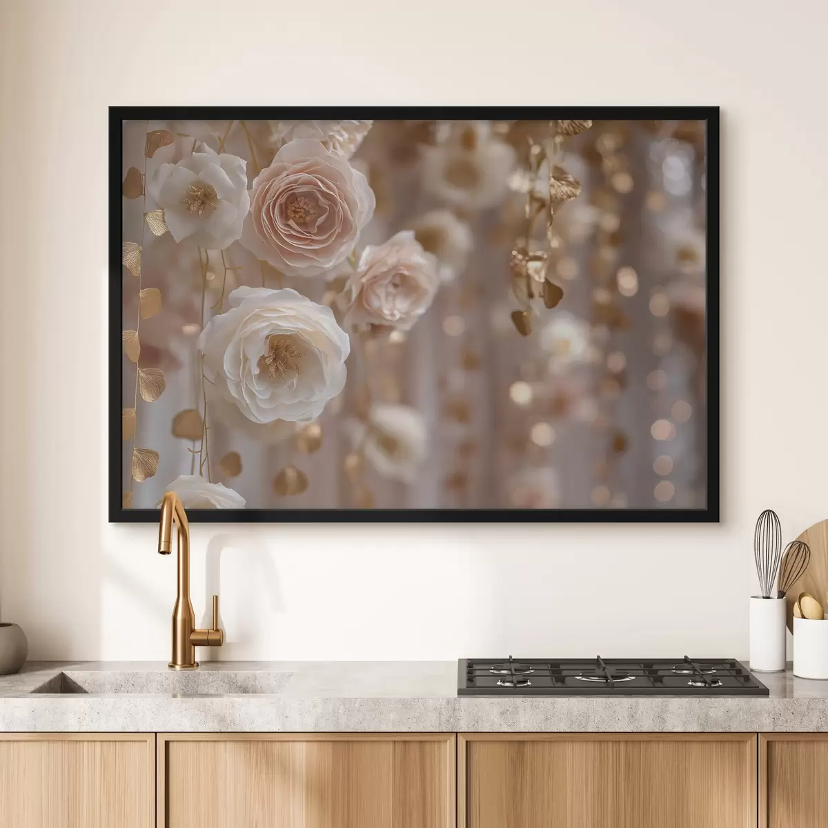 Poster Krémové růže s akcenty f45824