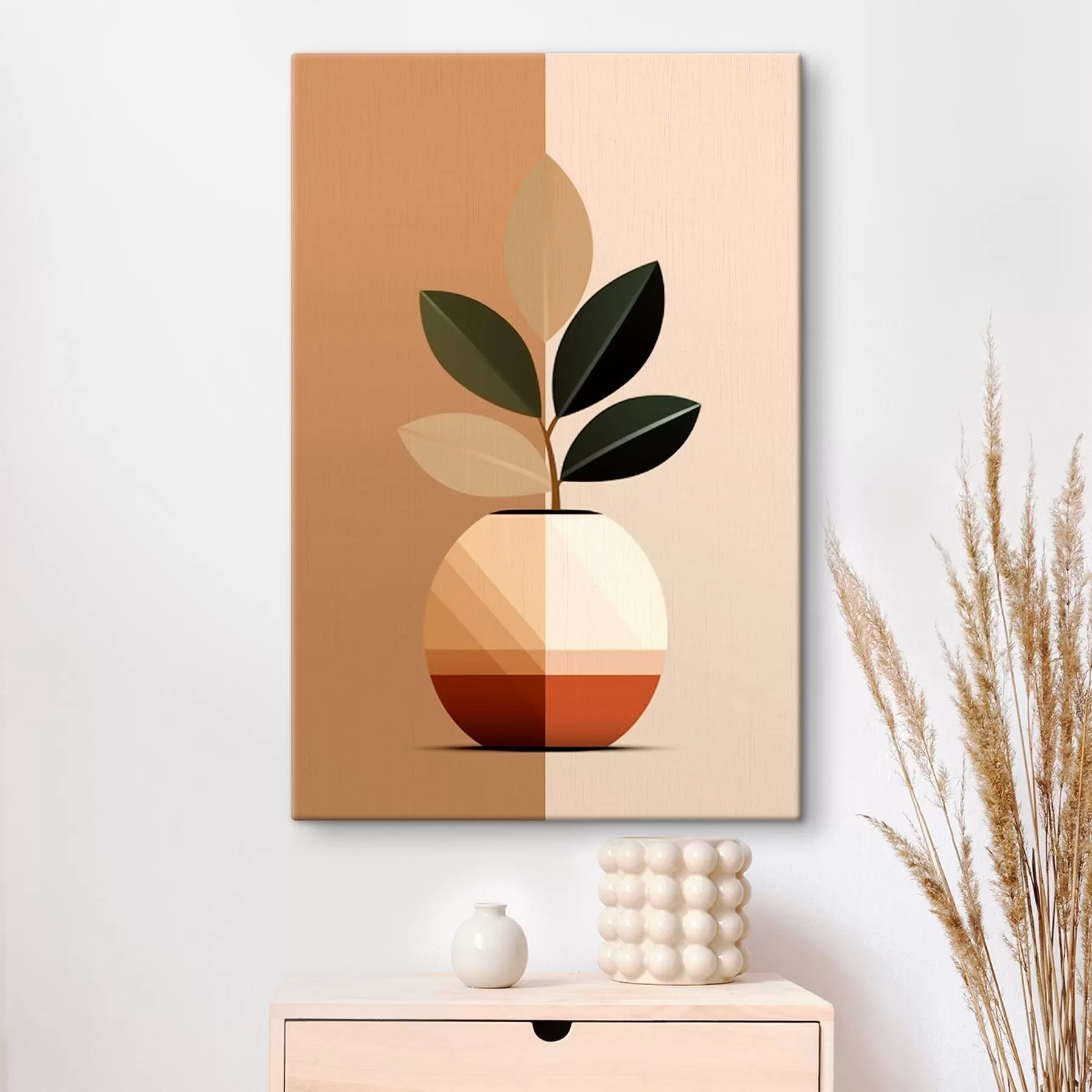 Obraz Geometrická váza s listy Č. s45833