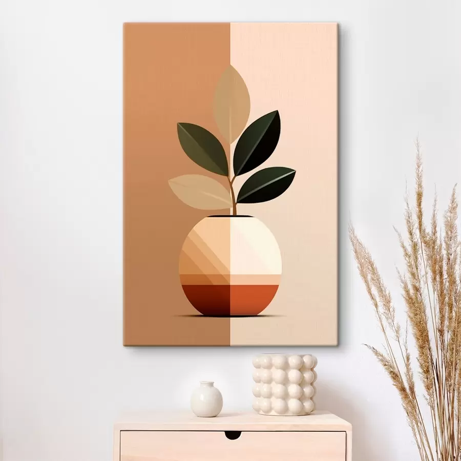 Obraz Geometrická váza s listy Č. s45833