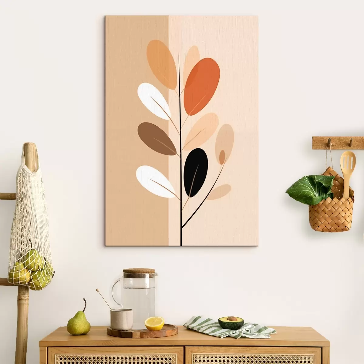 Obraz Minimalistická větev s listy Č. s45834