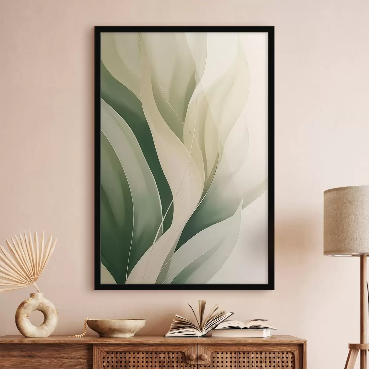 Poster Abstraktní zelené listy f45832