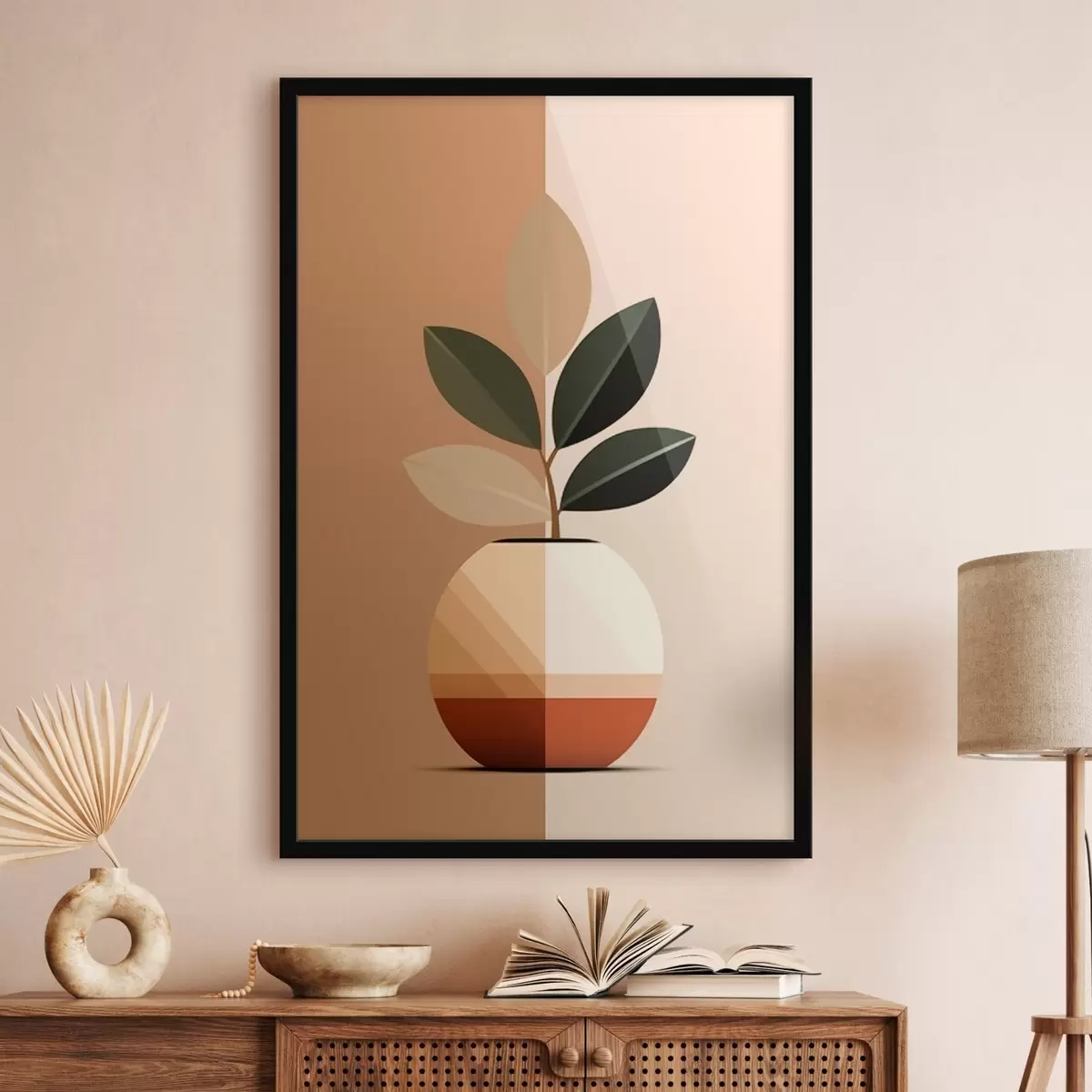 Poster Geometrická váza s listy f45833