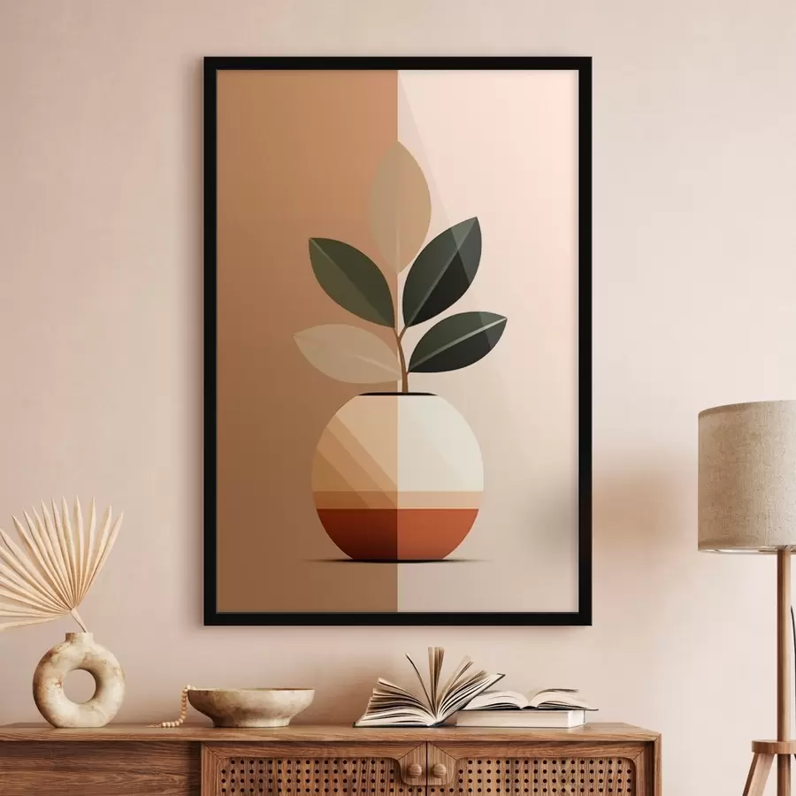 Fototapet Geometrická váza s listy f45833