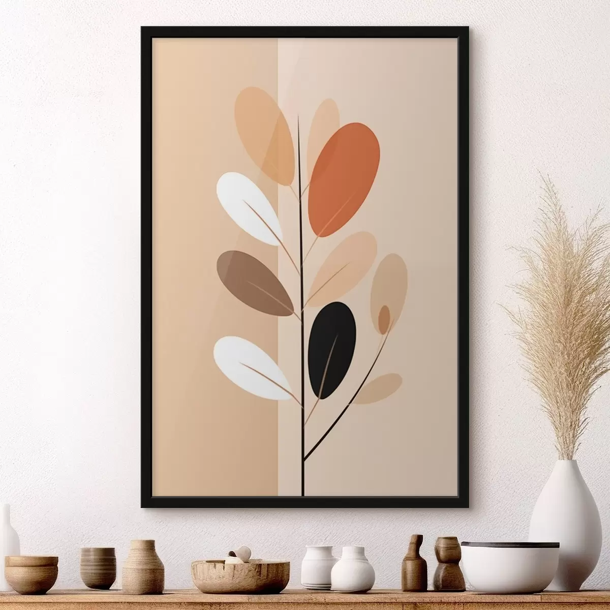 Poster Minimalistická větev s listy f45834