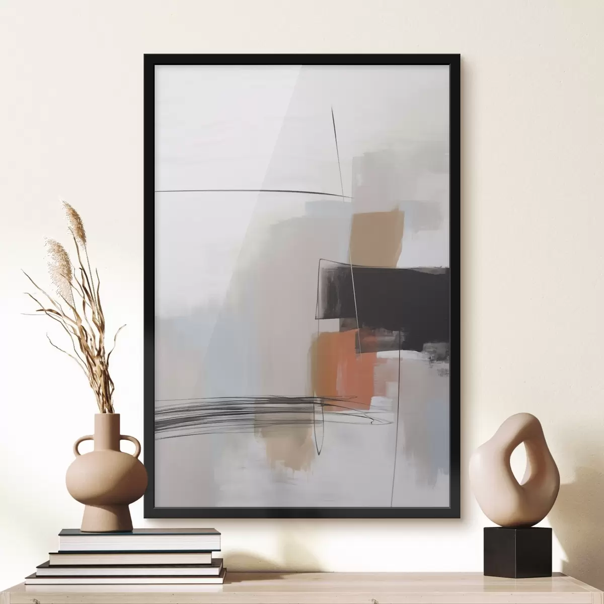 Poster Abstrakce imitující tahy štětcem f45919