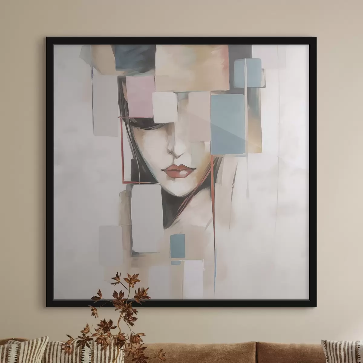 Poster Abstraktní portrét imitující malbu f45920