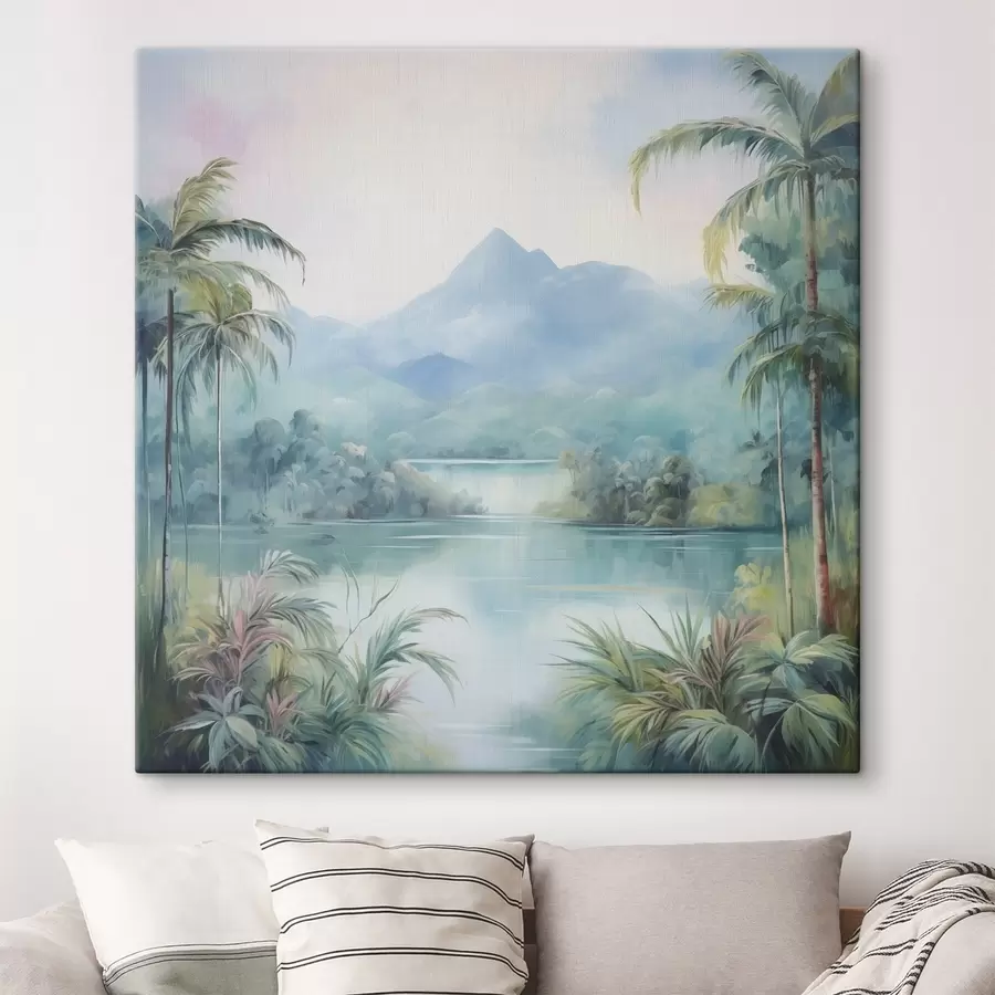 Obraz Řeka v džungli před horou Č. s45912