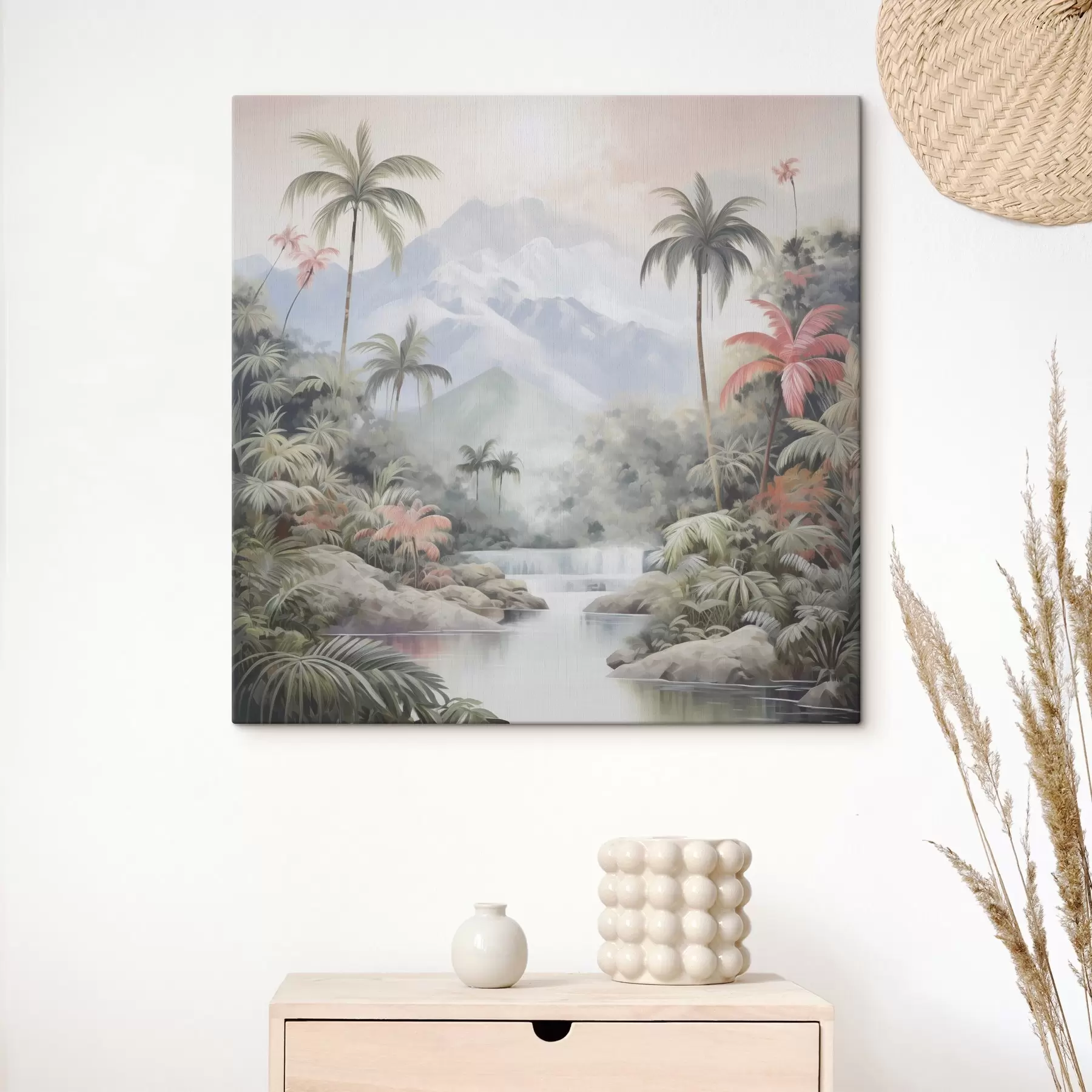 Obraz Řeka v tropickém lese před horami Č. s45913