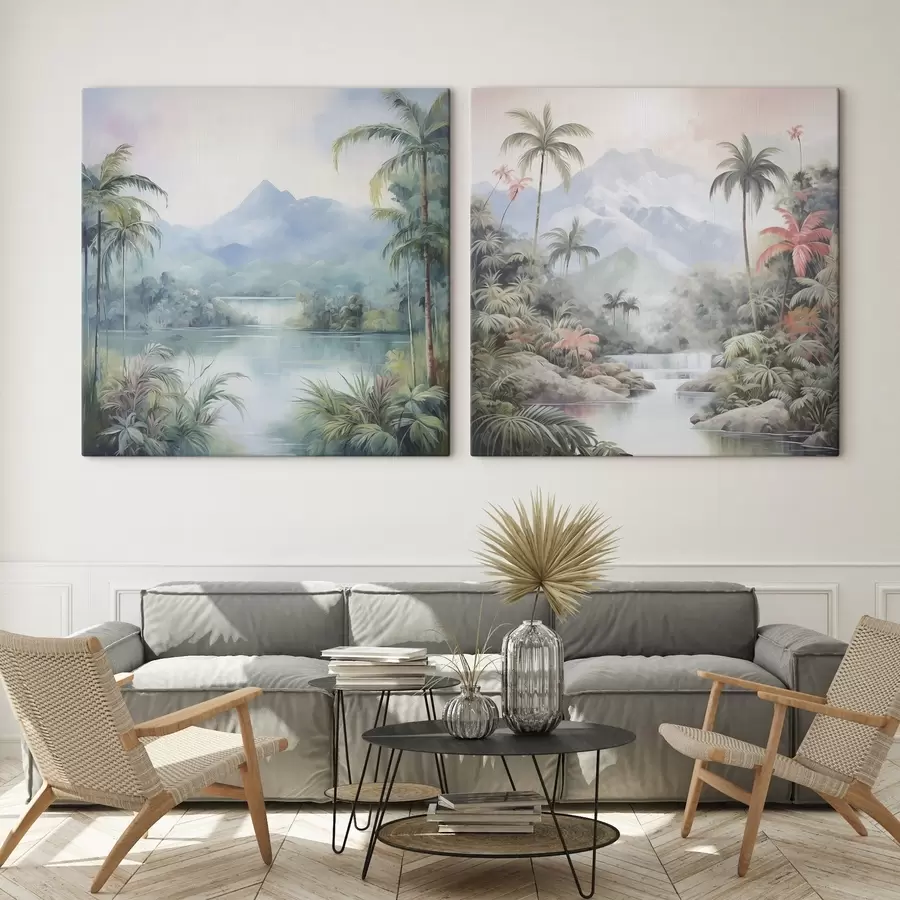 Obraz Řeka v džungli před horou Č. m00751