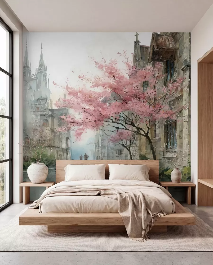 Fototapet akvarelový styl městské krajiny w04500