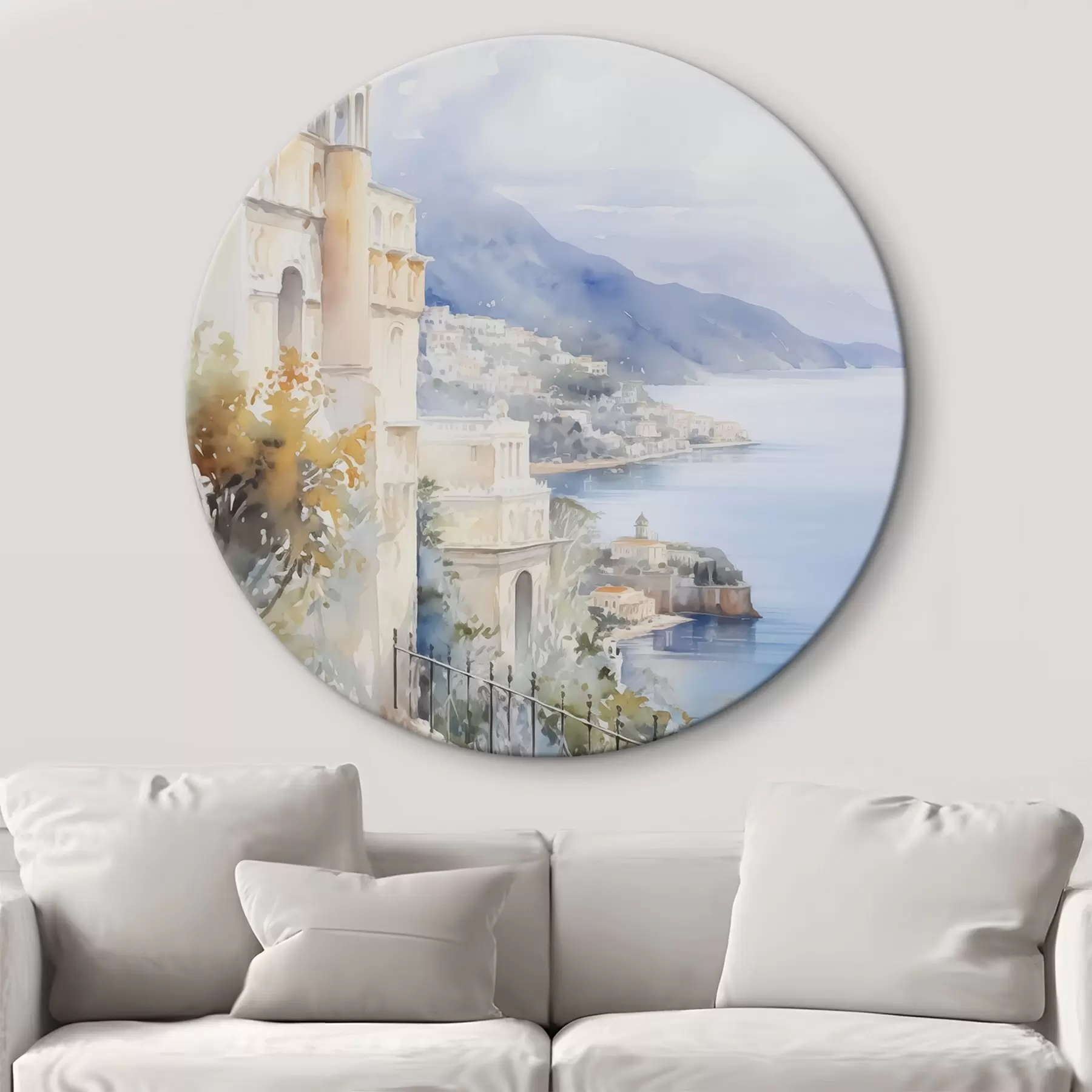 Obraz Zátoka poblíž města imitace akvarelu Č. r45979