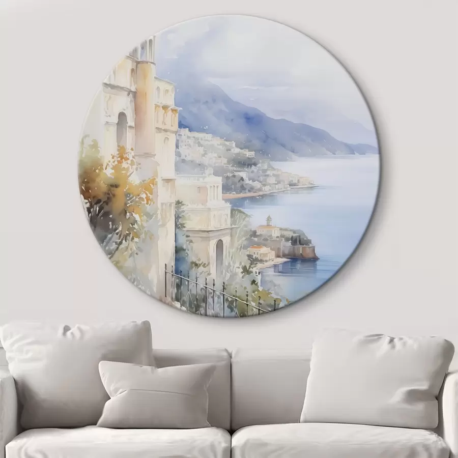 Obraz Zátoka poblíž města imitace akvarelu Č. r45979