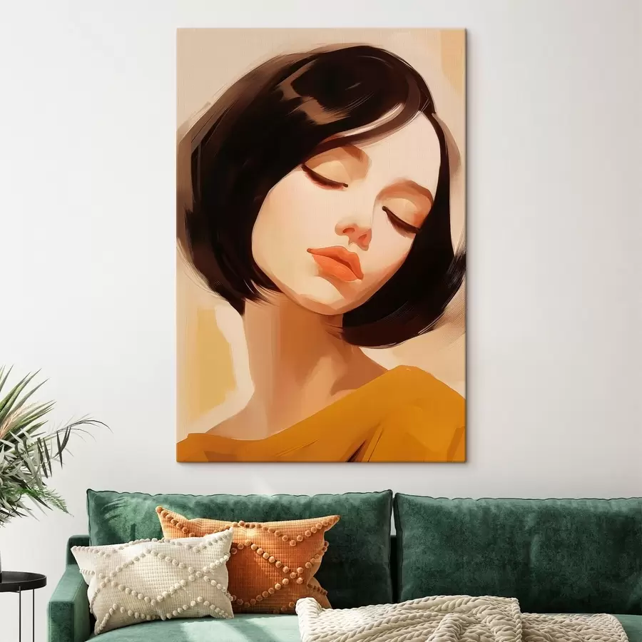 Obraz Žena s krátkými černými vlasy Č. s45960