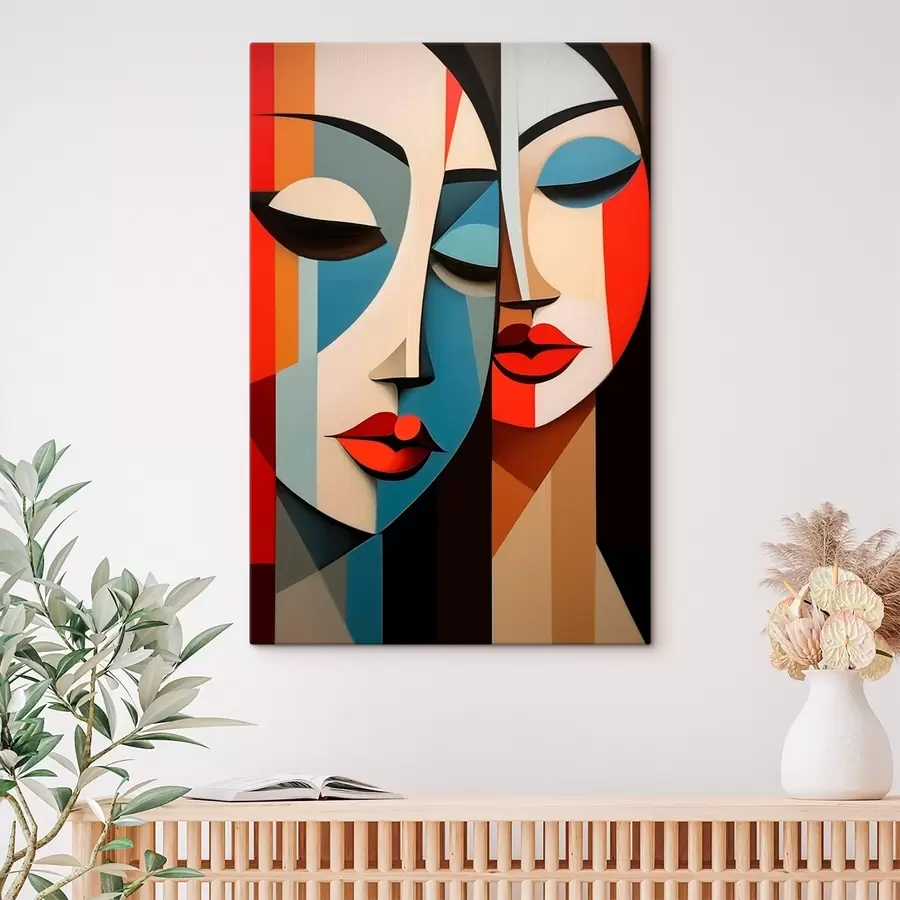 Obraz Geometrický ženský portrét Č. s45966