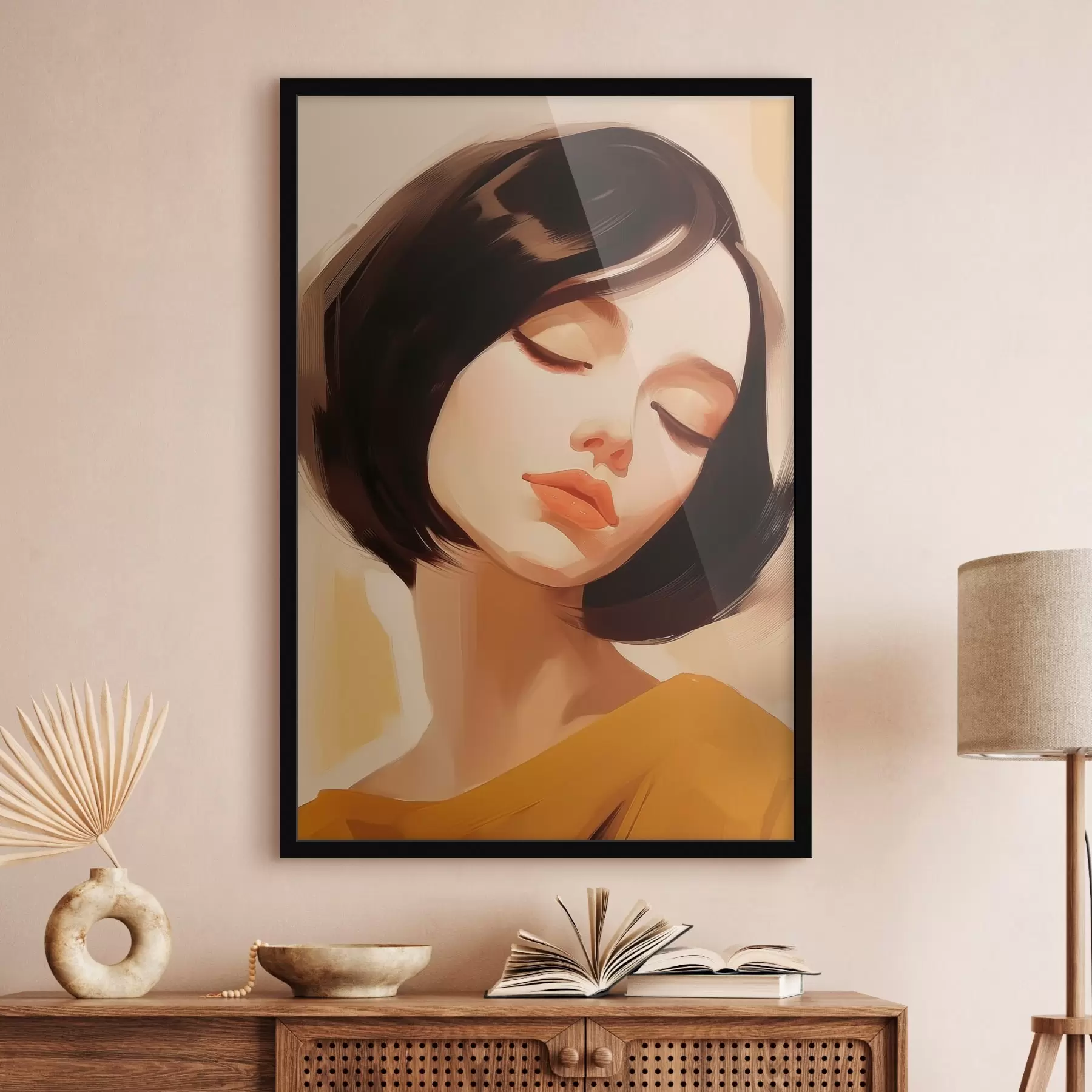 Fototapet Žena s krátkými černými vlasy f45960