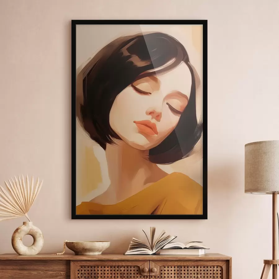 Fototapet Žena s krátkými černými vlasy f45960