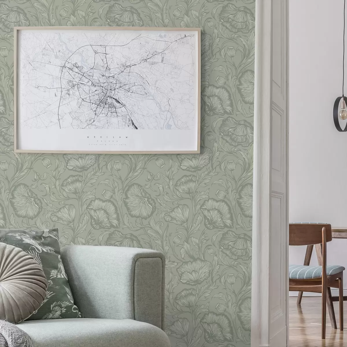 Tapety Květiny mák na šedozeleném pozadí a00572v1