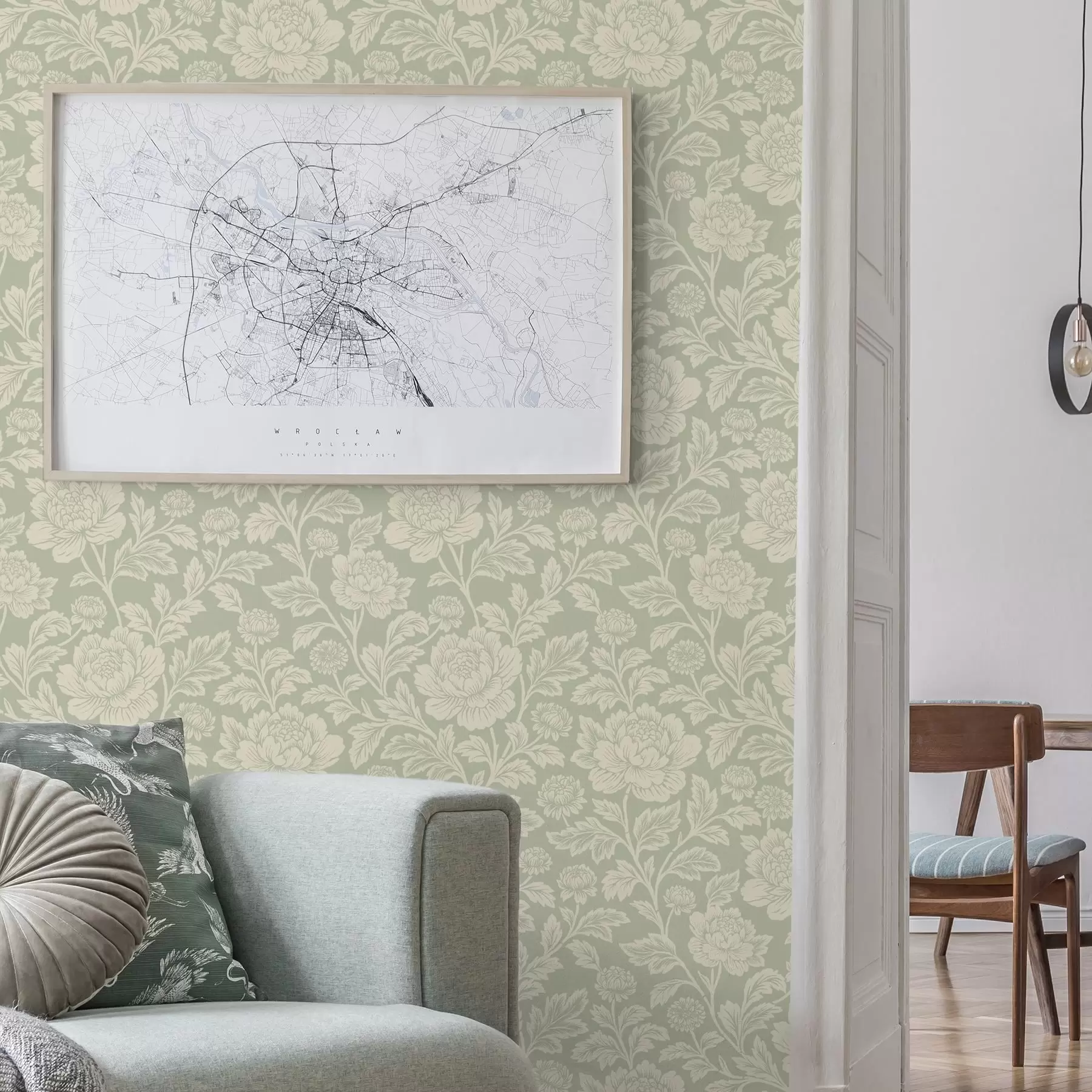 Fototapet Velké liniové pivoňky na šalvějovém pozadí a00582