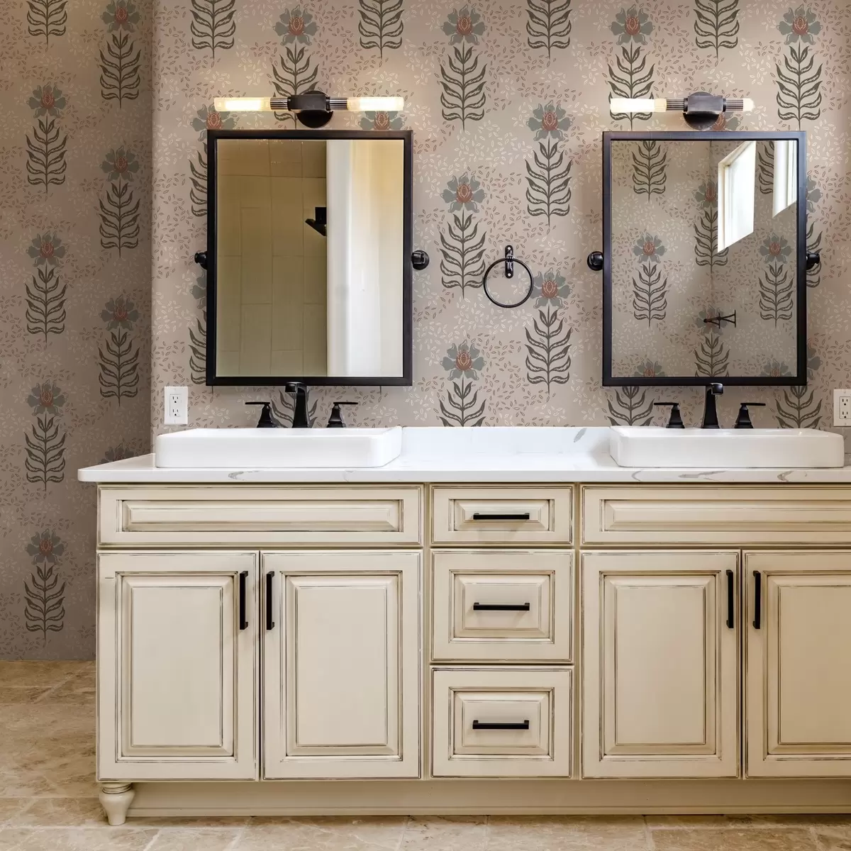 Tapety Stylizované květiny a semena na teplé béžové barvě a00604