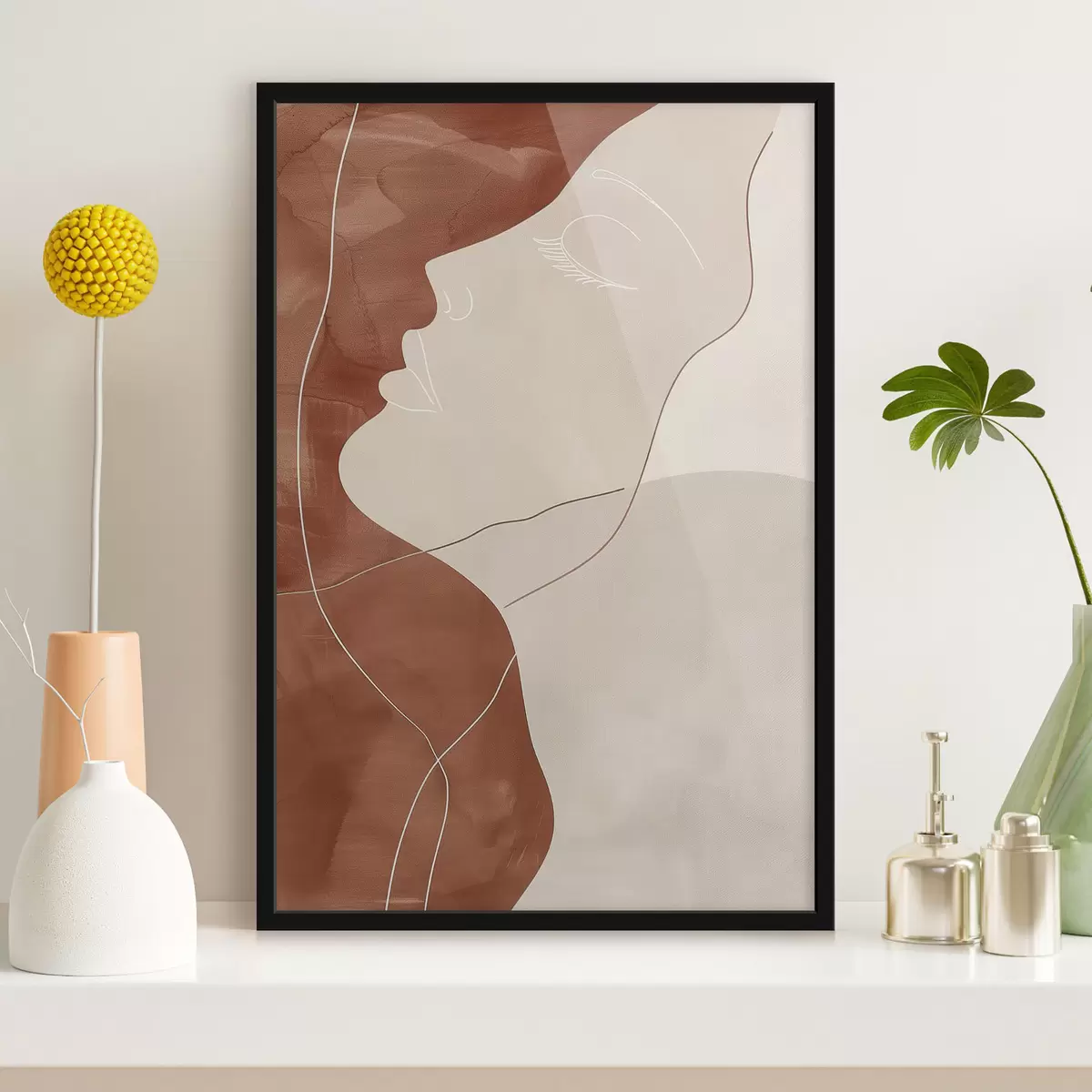 Poster Abstrakce, silueta dívky f45656