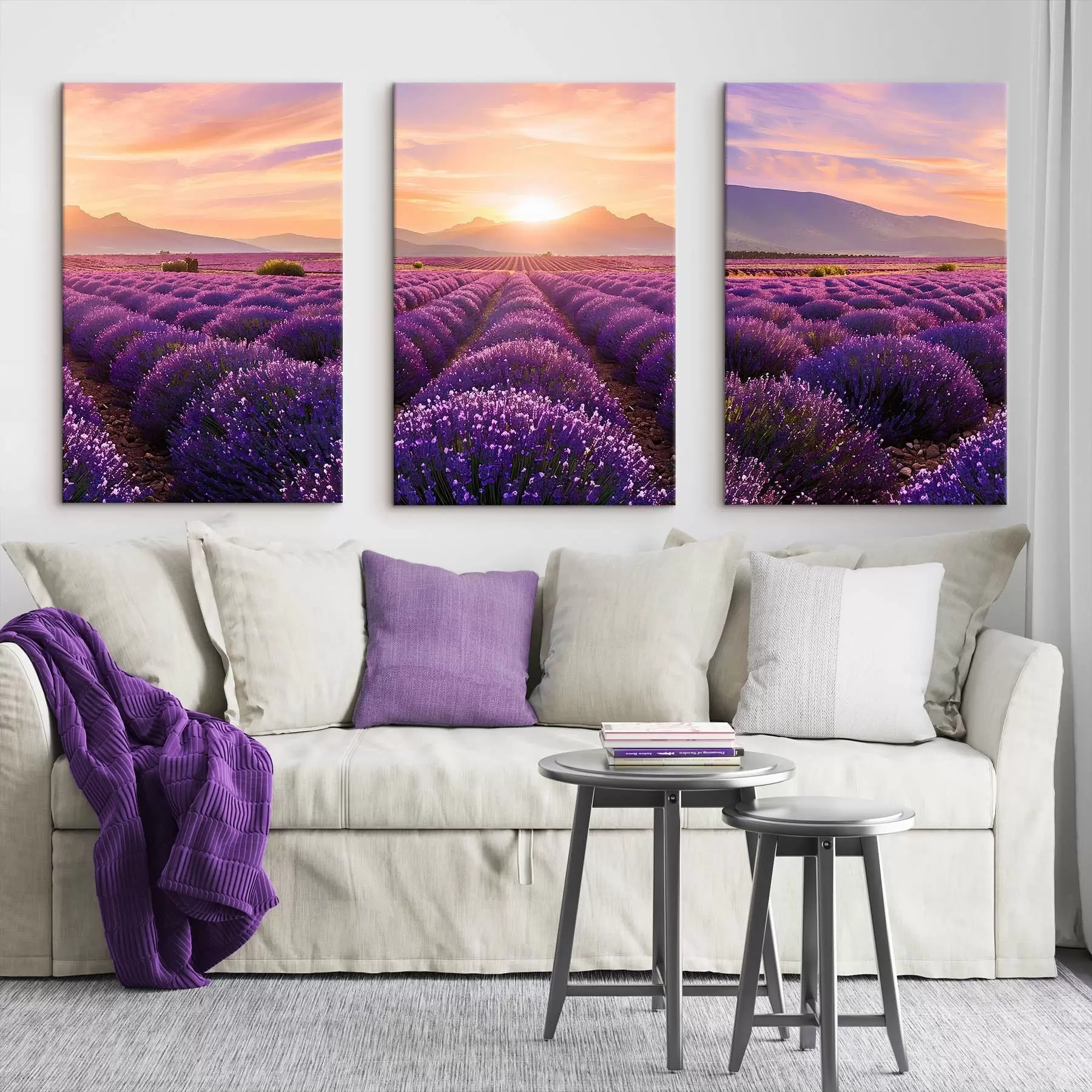 Obraz Západ slunce v levandulovém poli Č. m00785