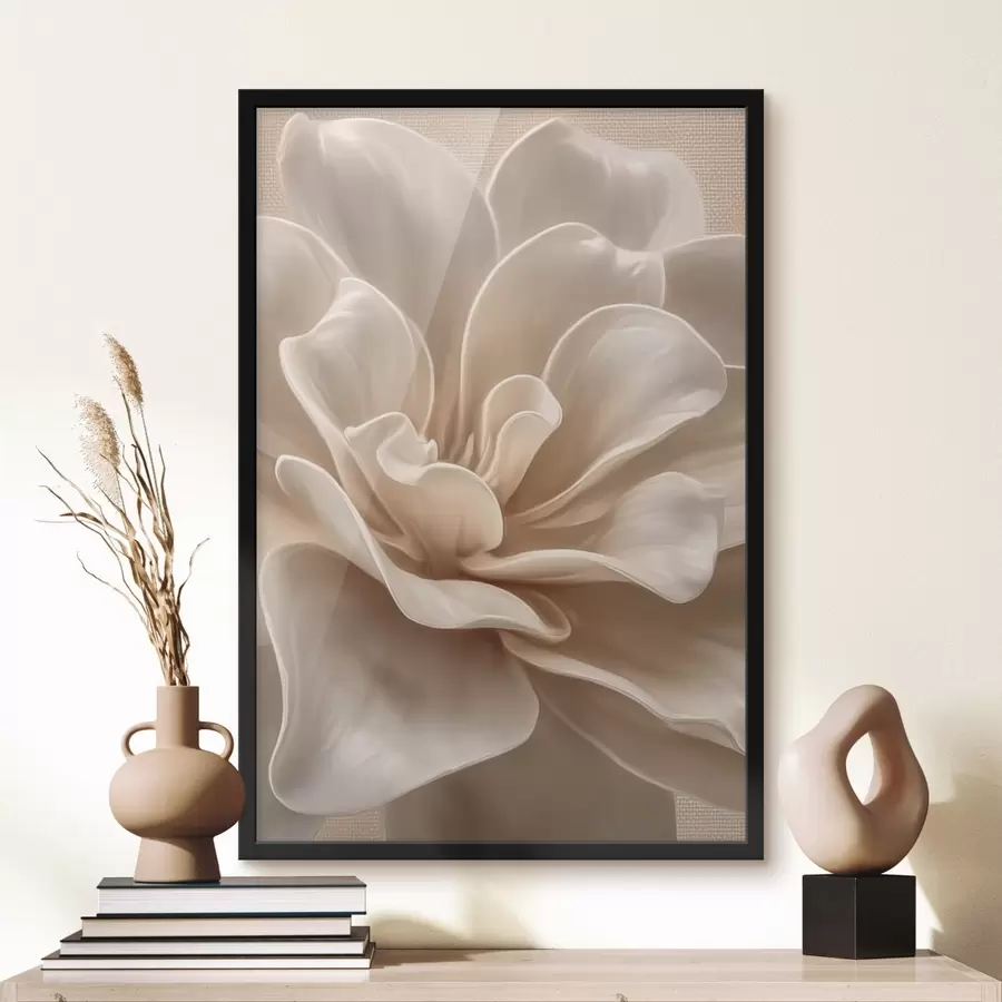 Fototapet Velký krémový květ, měkké okvětní lístky, makro f45874