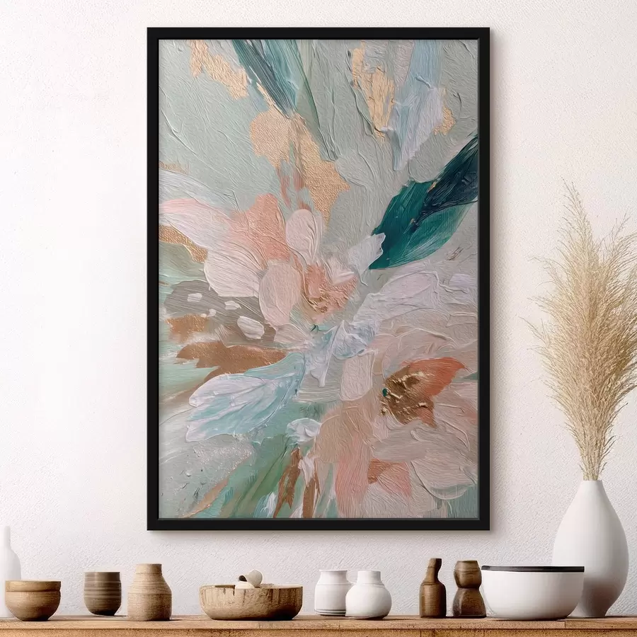 Fototapet Pastelové květinové tahy se žlutými skvrnkami f45899