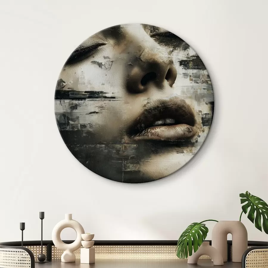 Obraz Abstraktní ženský portrét s glitch efektem a texturami Č. r45873