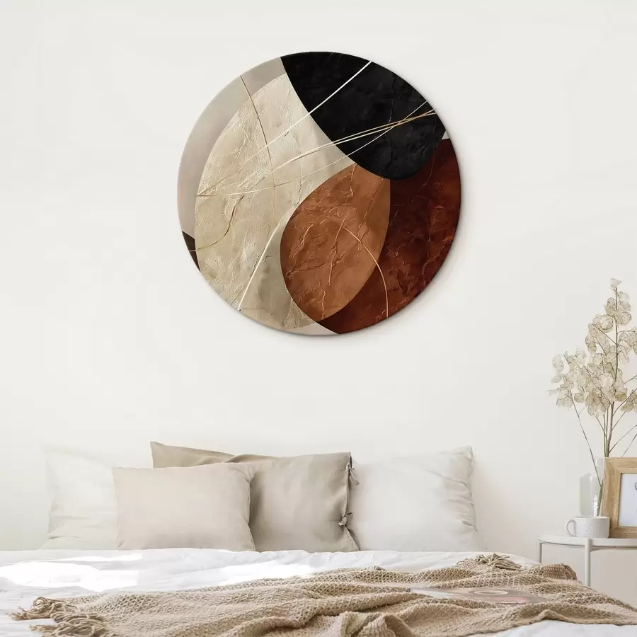 Obraz Geometrické ovály v béžovo-karamelové paletě Č. r45878