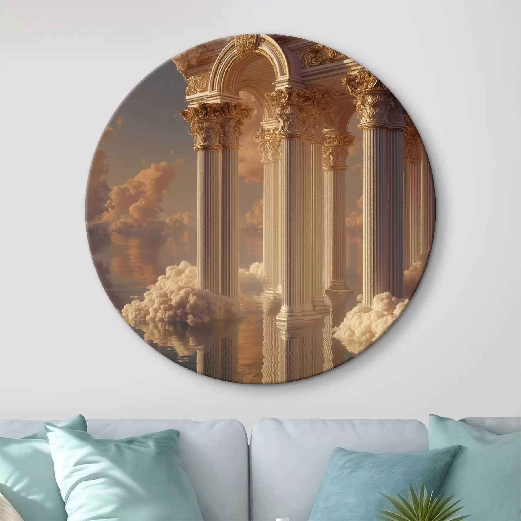 Obraz Sloupy v oblacích, odrazy na vodě Č. r45881