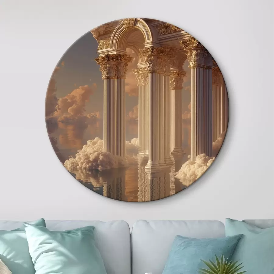 Obraz Sloupy v oblacích, odrazy na vodě Č. r45881