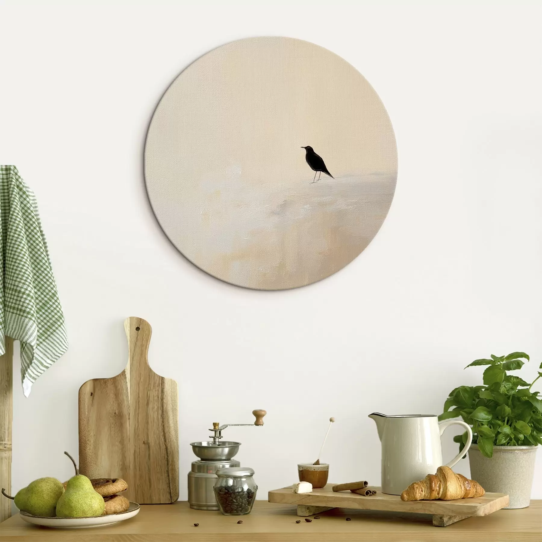 Obraz Osamělý pták na teplém béžovém pozadí Č. r45882