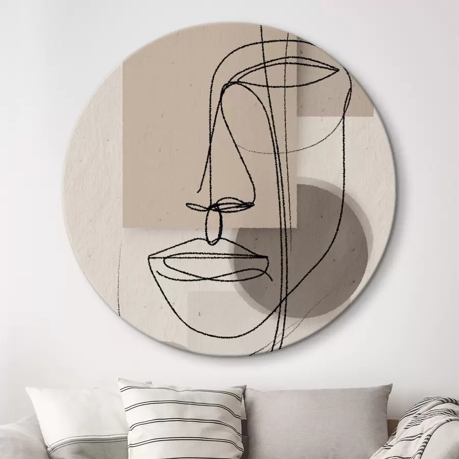 Obraz Portrét na čáře nad béžovými geometrickými tvary Č. r45886