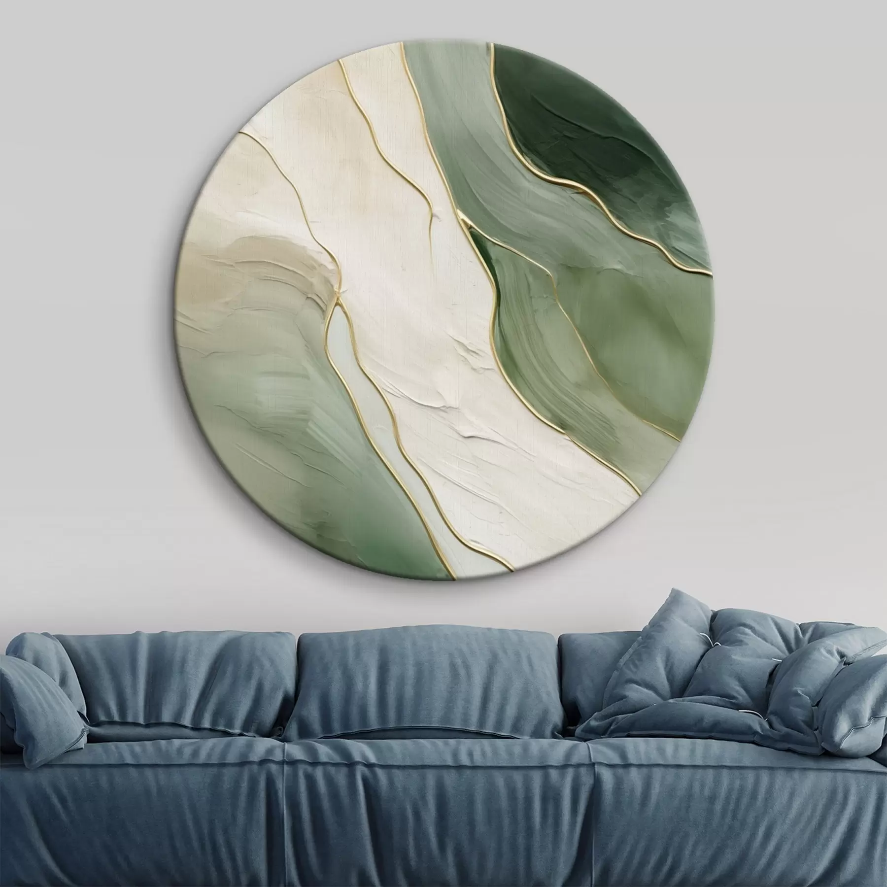 Obraz Smaragdová abstrakce s jemnými žlutými liniemi Č. r45888