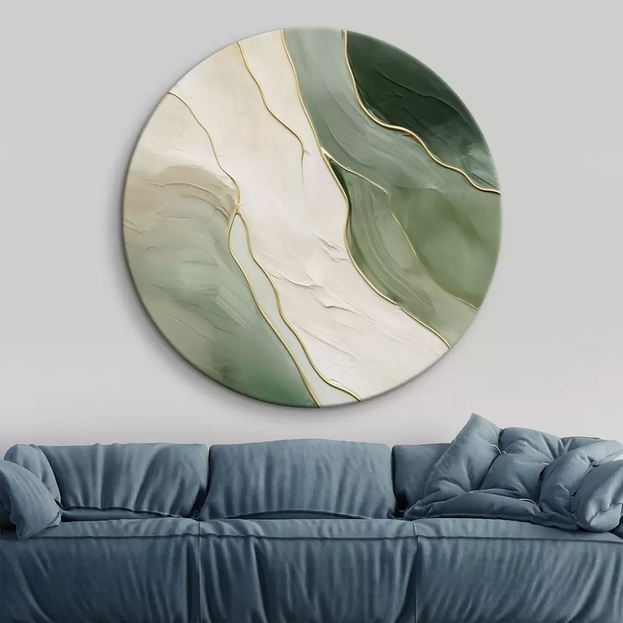 Obraz Smaragdová abstrakce s jemnými žlutými liniemi Č. r45888