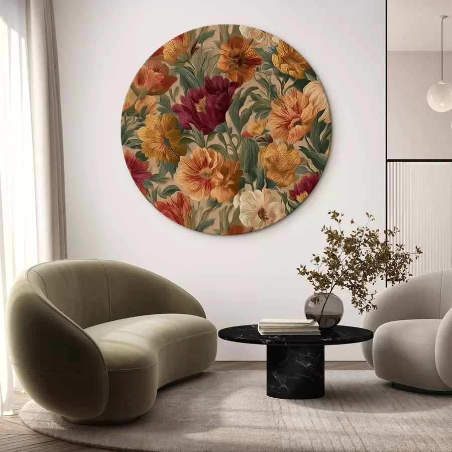 Obraz Vintage květinový vzor v teplých barvách Č. r45896