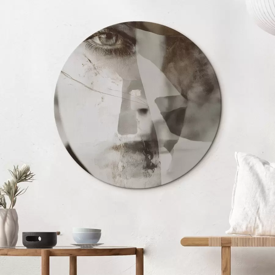 Obraz Abstraktní portrét v sépii, textury a skvrny Č. r45897