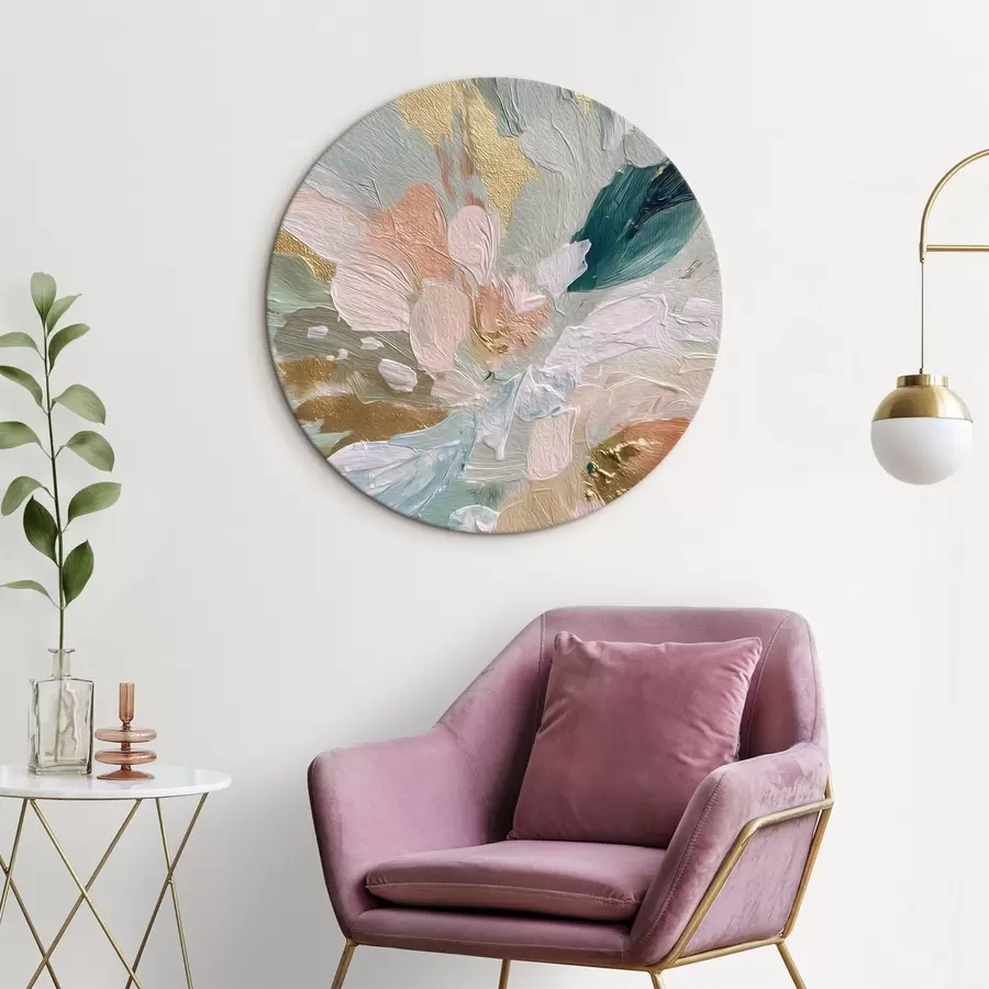 Obraz Pastelové květinové tahy se žlutými skvrnkami Č. r45899