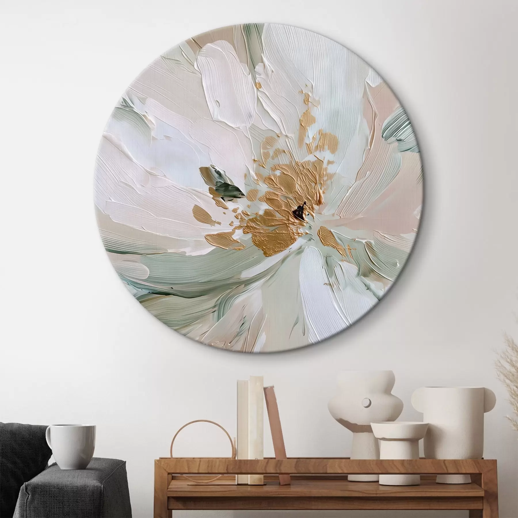 Obraz Pastelová impasto květina se žlutými akcenty Č. r45900