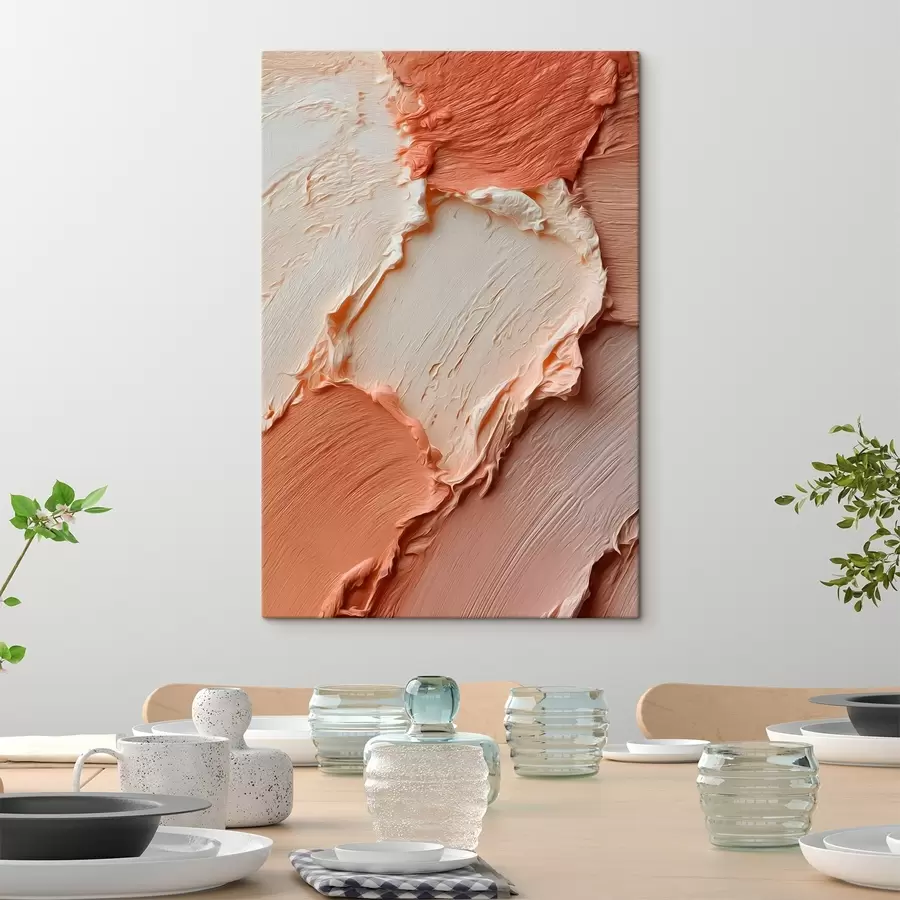 Obraz Krémově broskvové tahy, bohatá impasto technika Č. s45869