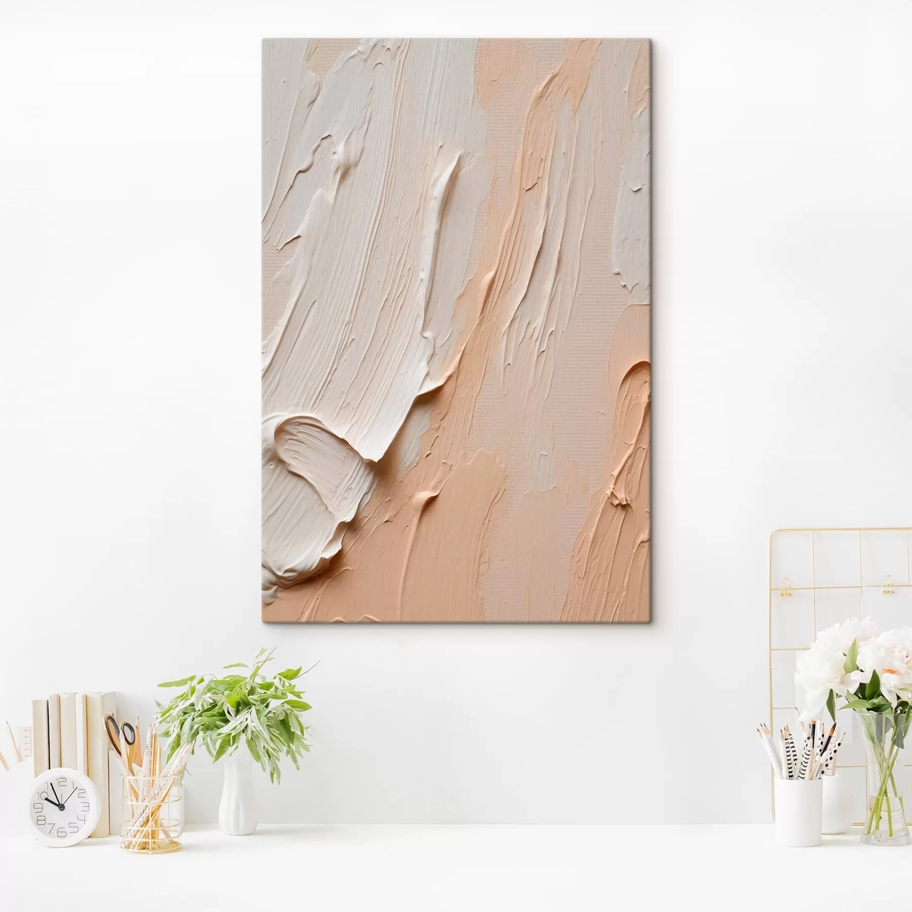 Obraz Texturované pastelové tahy v béžovo-krémových tónech Č. s45871