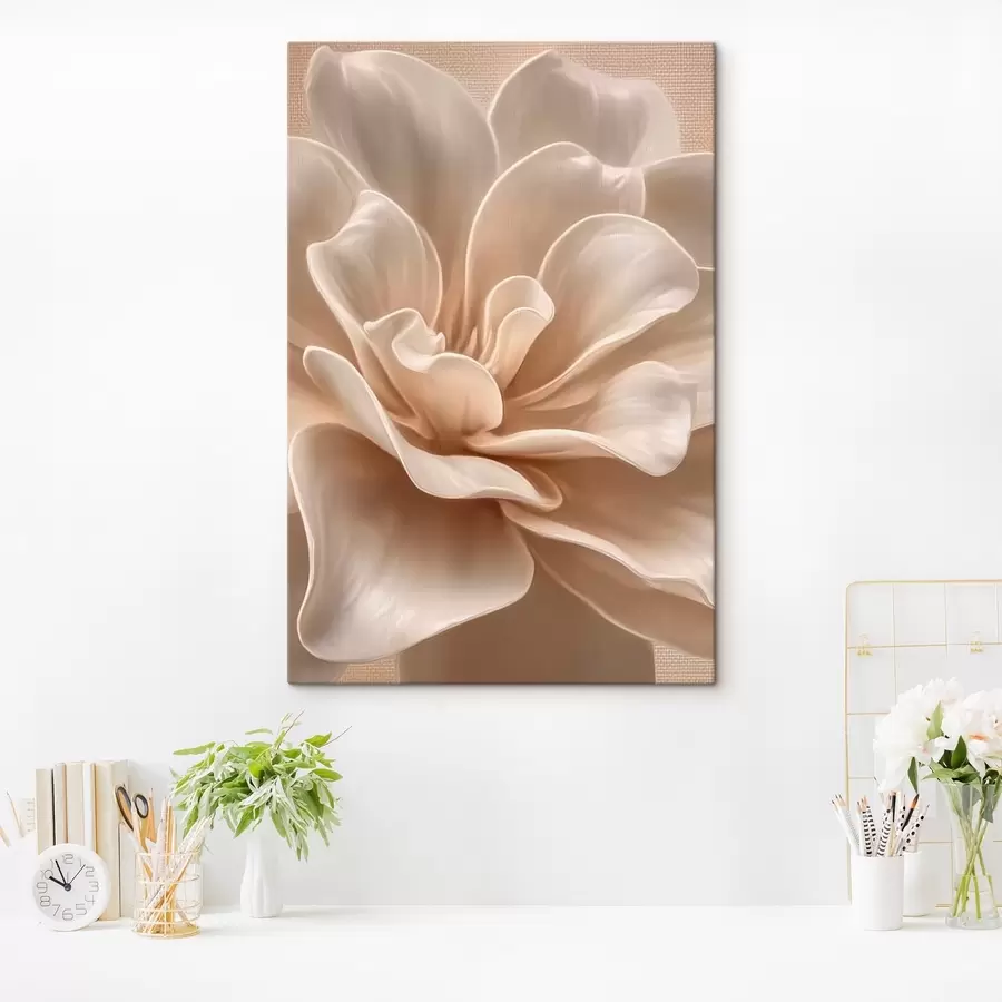 Obraz Velký krémový květ, měkké okvětní lístky, makro Č. s45874