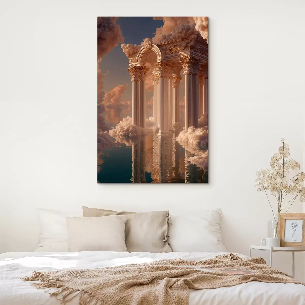 Obraz Sloupy v oblacích, odrazy na vodě Č. s45881