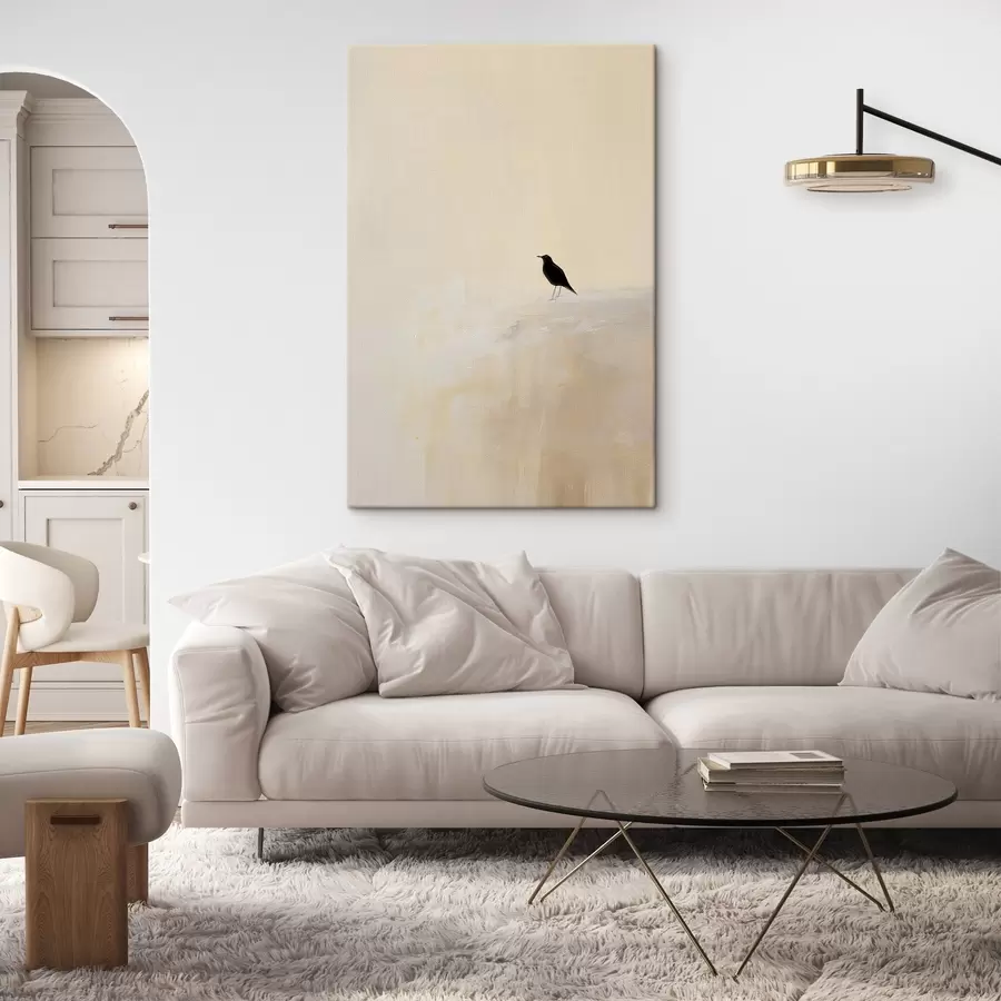 Obraz Osamělý pták na teplém béžovém pozadí Č. s45882